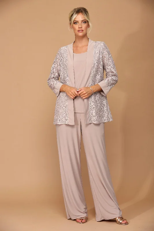 Long Formal Mother of the Bride Jacket Pant Suit