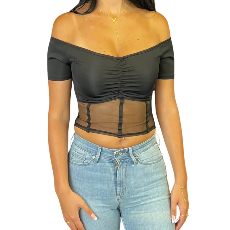 Ruched Corset Cropped Top