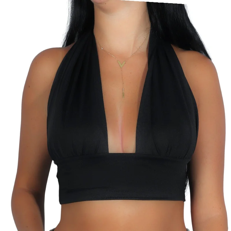 Fitted Halter Cropped Top