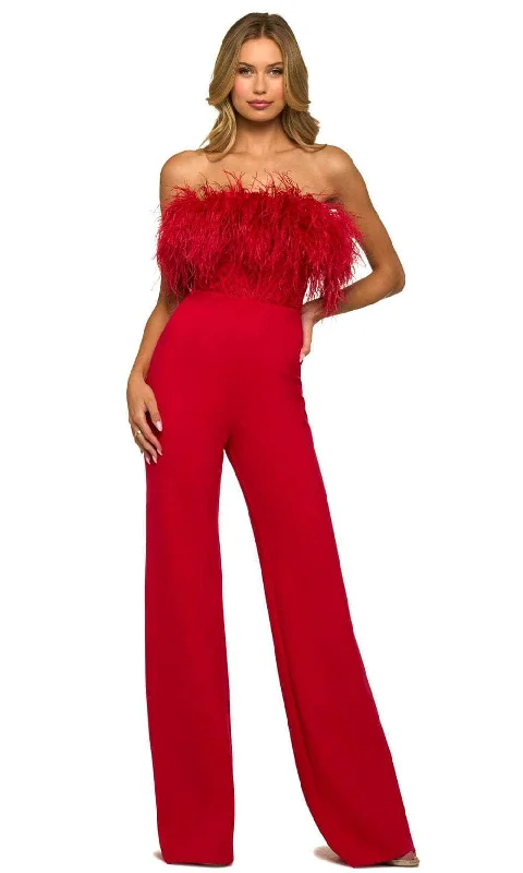 Sherri Hill 55382 -Corset FeatherJumpsuit