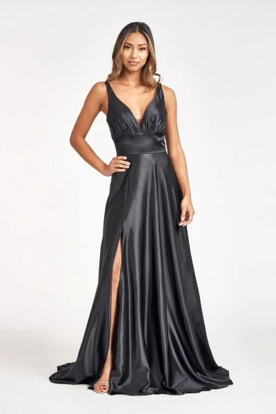 Long Formal Sleeveless Satin Prom Dress