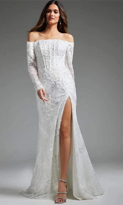 Jovani JB23106 - Off Shoulder Lace Bridal Gown