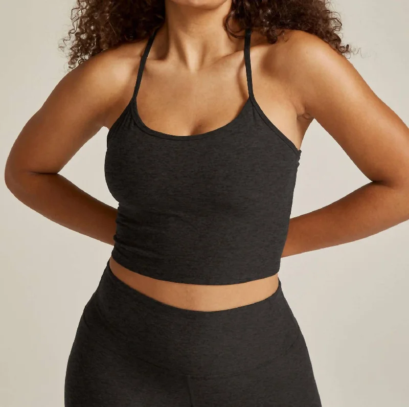 Spacedye Slim Racerback Cropped Tank Top In Darkest Night