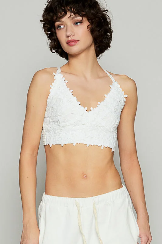 Feminine Lace Crop Bralette Top