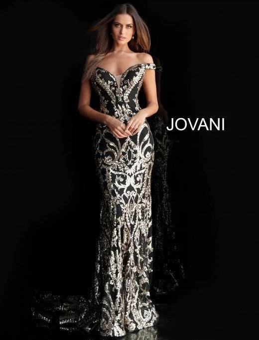 Jovani 63349 Long Formal Off Shoulder Prom Dress Sale