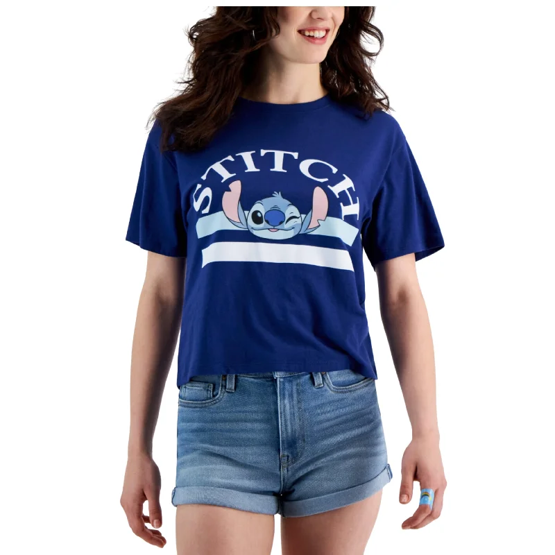 DISNEY - Stitch Stripe Cropped T-Shirt