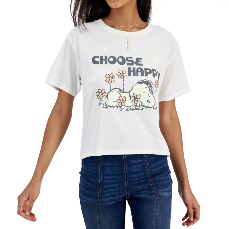 LOVE TRIBE - Cropped Snoopy-Graphic T-Shirt