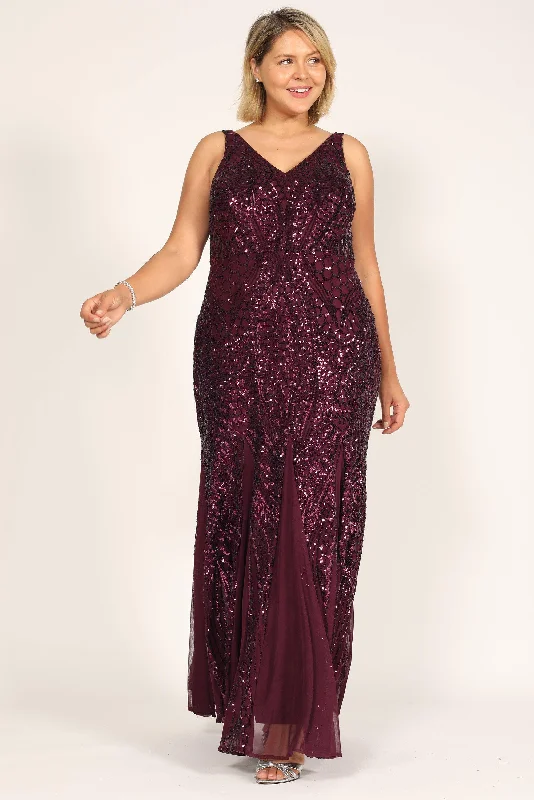 Nightway Long Plus Size Beaded Formal Gown 21685W