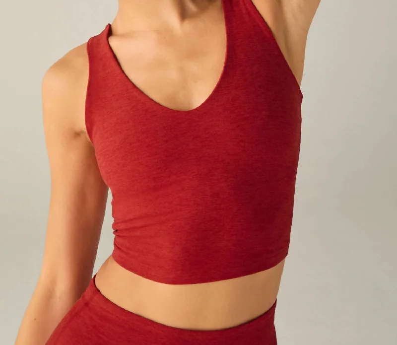 Spacedye Good Day Cropped Tank Top In Ruby Red