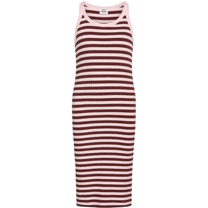 Mads Nørgaard 5x5 Classic Stripe Carnile Dress Blushing Bride/Hot Chocolate