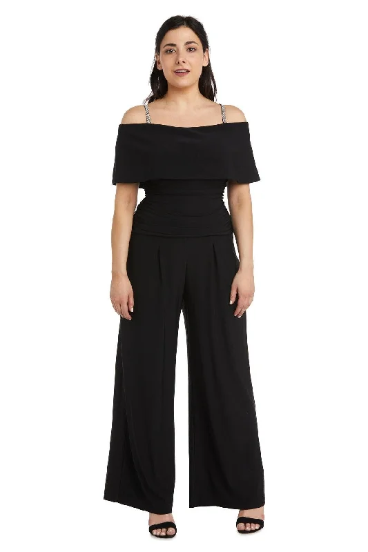 R&M Richards 5982P Petite Off Shoulder Jumpsuit