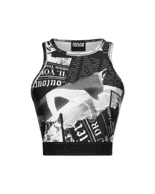 Magazine Print  Crop Top