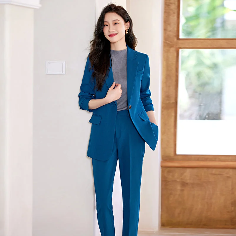 2 Piece Blue Pant Suit