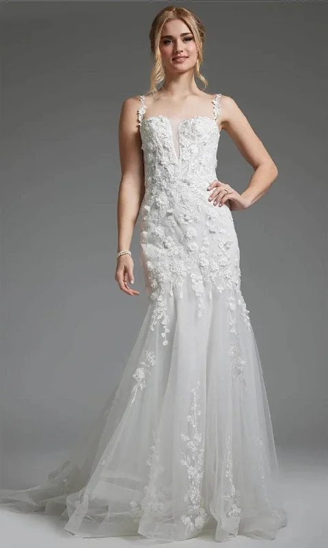 Jovani JB38479 - Applique Trumpet Bridal Gown