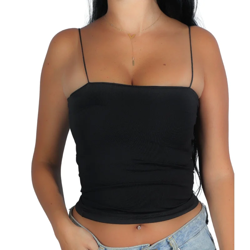 Spaghetti Straps Basic Cropped Top