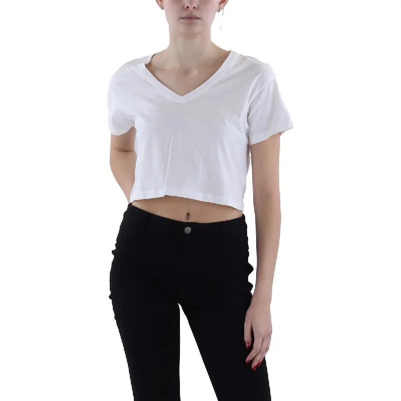 ATM Womens Cropped Lightweight Pullover Top