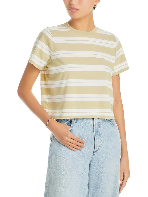 Bella Womens Striped Jersey Cropped