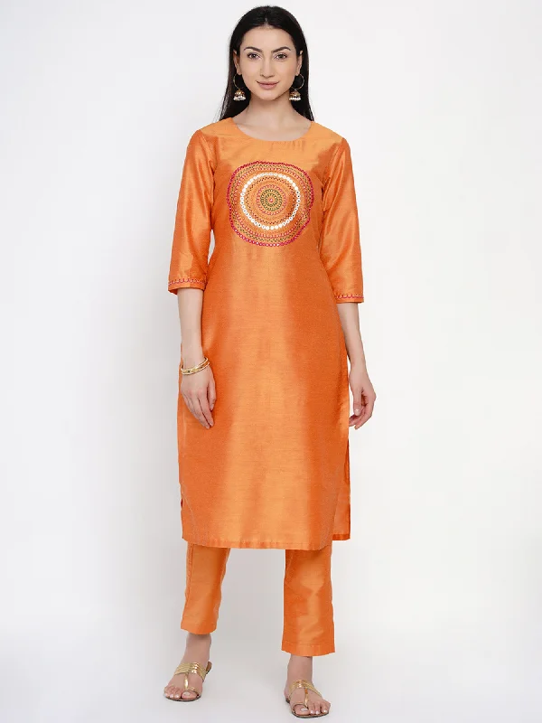 Yellow Embroidered Kurta With Salwar -WRKS031