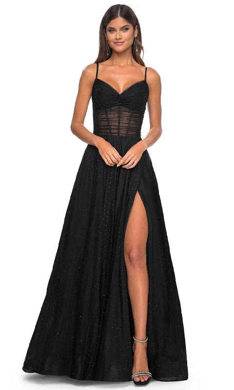 La Femme 31970 - High Slit A-Line Prom Dress