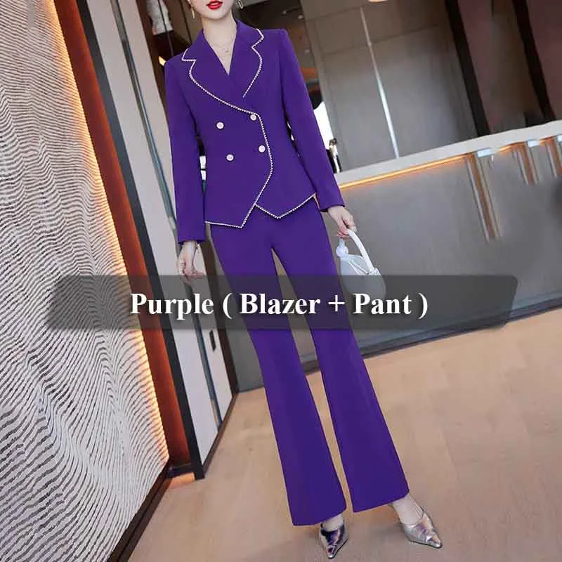 2 Piece Purple Pant Suit