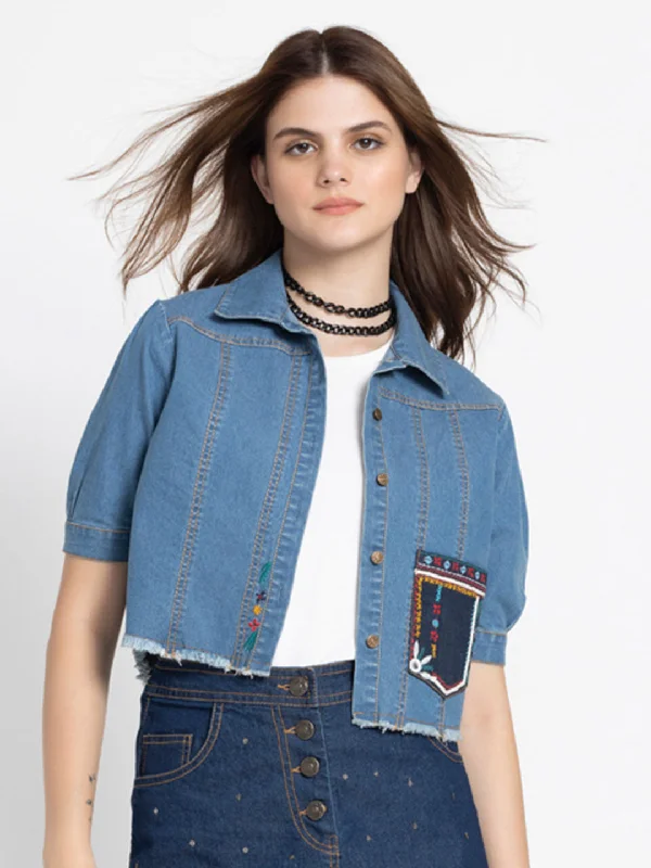 Denim Crop Shirt