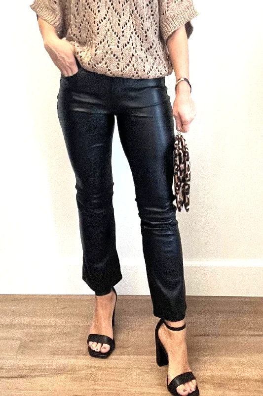 Faux Leather Cropped Pants