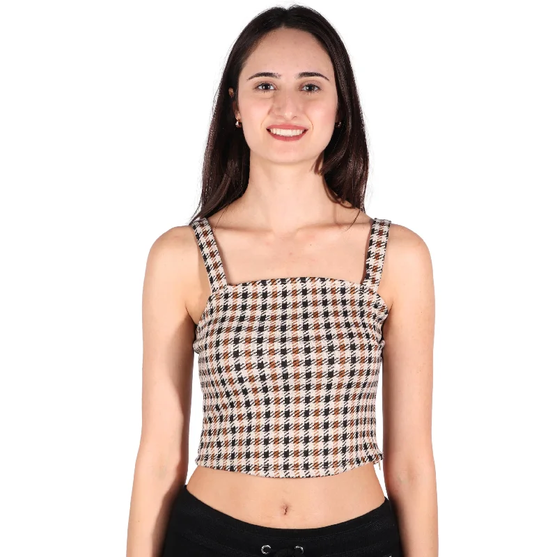 SELF ESTEEM - Houndstooth Crop Top