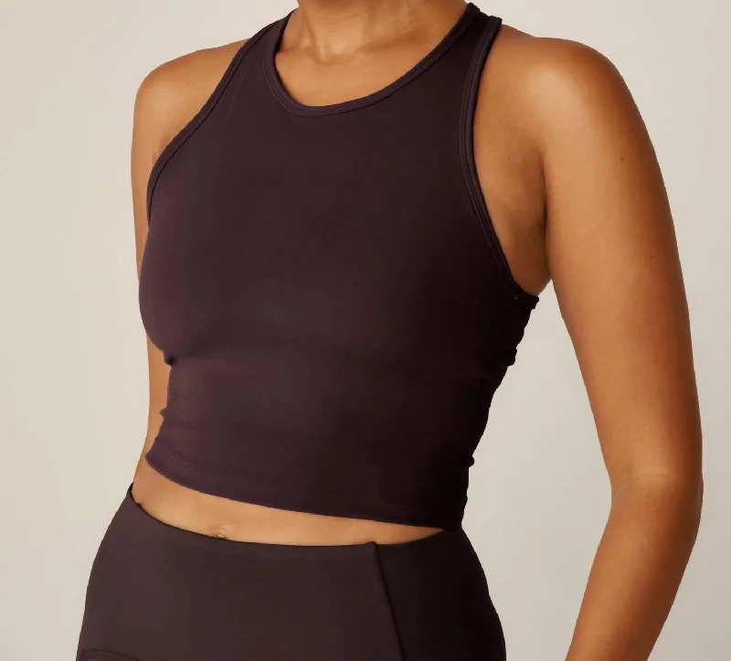 Powerbeyond Strive Cropped Tank Top In Rich Plum