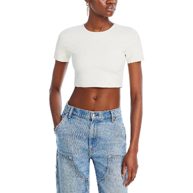 Alexander Wang Womens Logo Short Sleeve Cropped