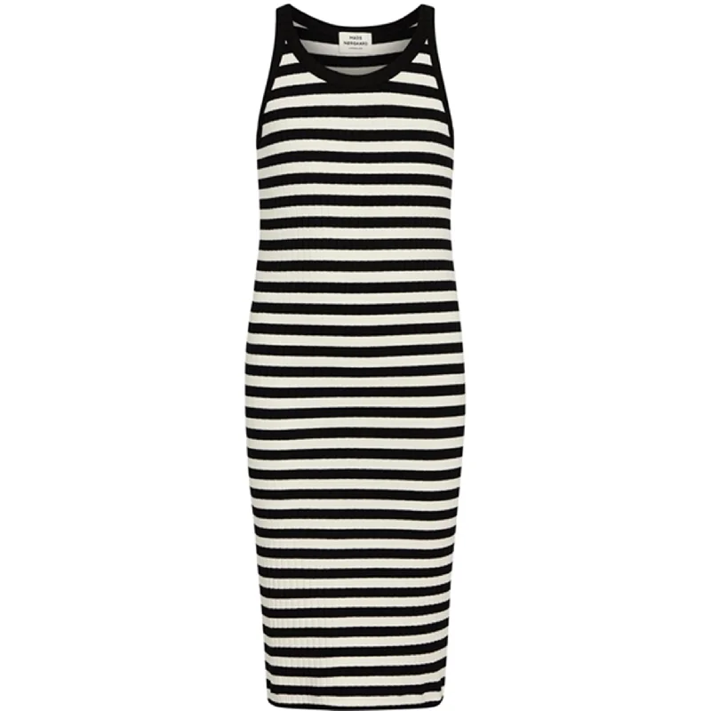 Mads Nørgaard 5x5 Classic Stripe Carnile Dress Black/Vanilla Ice