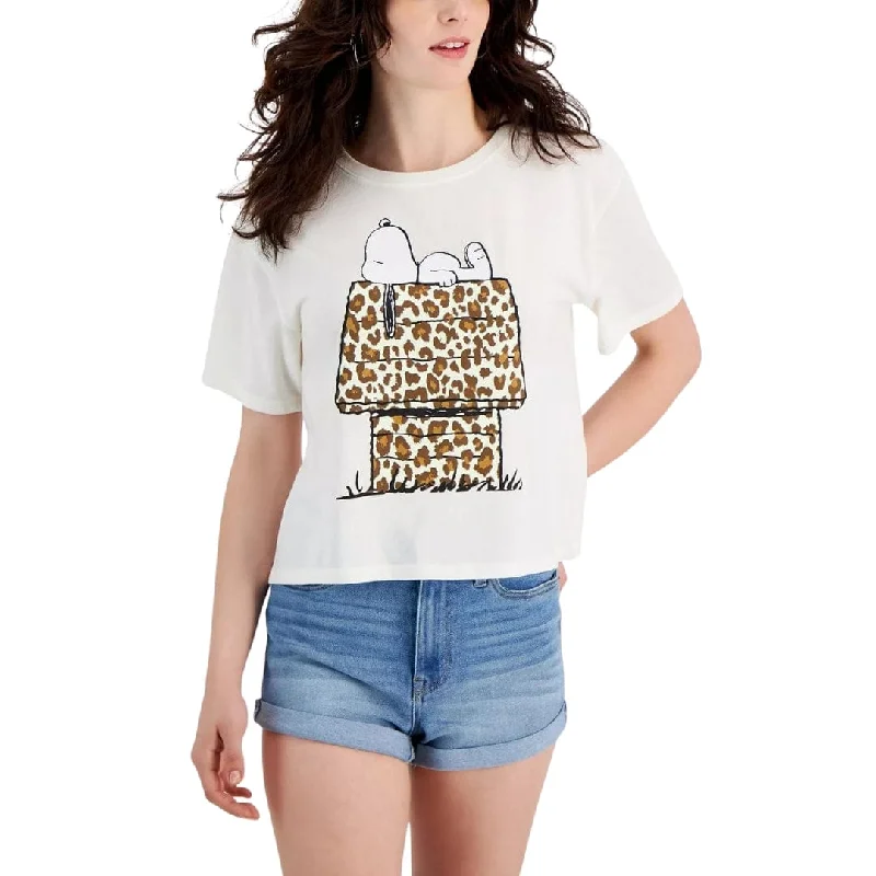 LOVE TRIBE - Leopard Snoopy Cropped T-Shirt