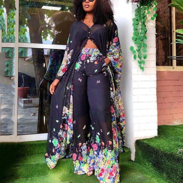 Coldker Two Piece Set Summer African Clothes For Women Dashiki Long Dress Sets Pants Suits Outfits Party Dresses Plus Size