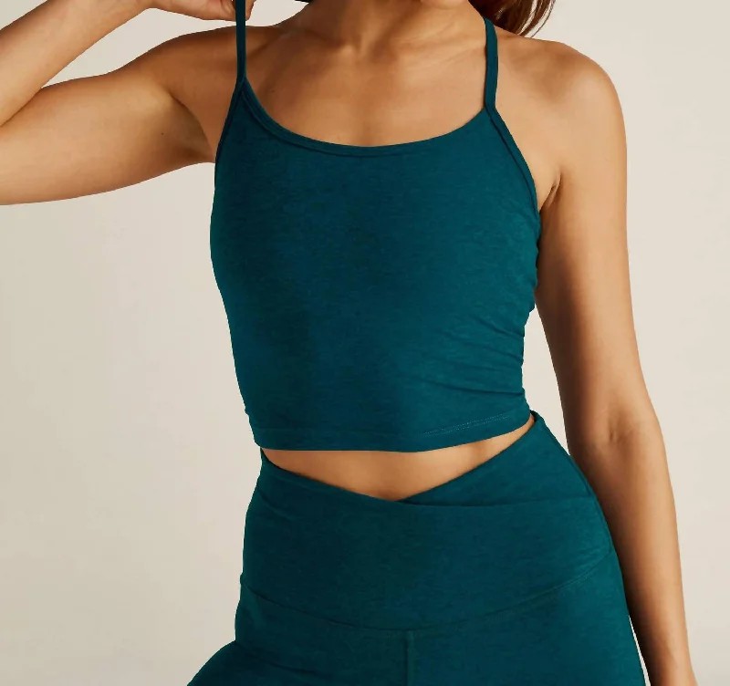 Spacedye Slim Racerback Cropped Tank Top In Majestic Blue Heather