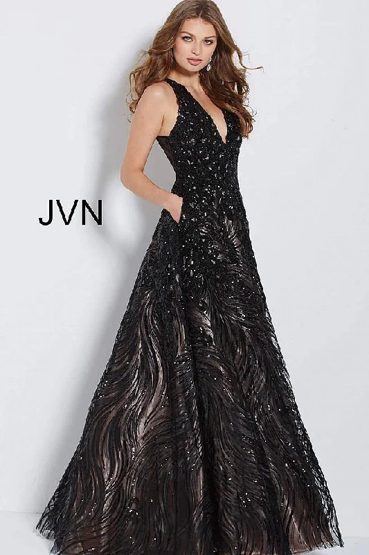 Jovani 60641 Long Formal V Neck Ball Gown