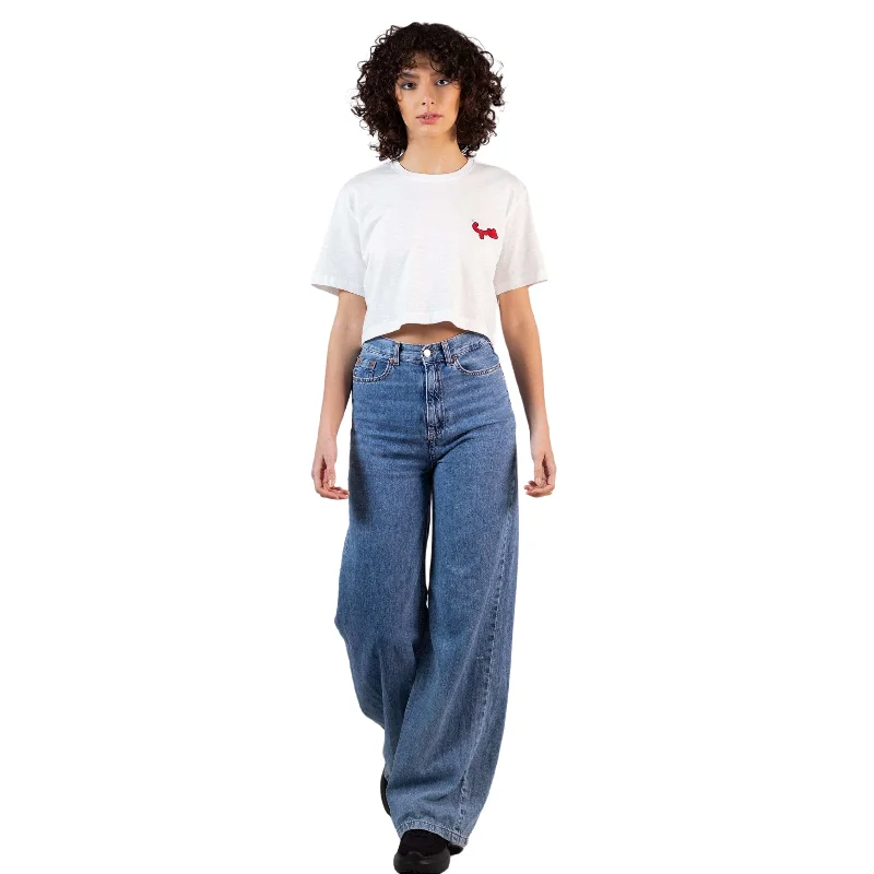 BOSHIES - White Side Hobb Crop Top