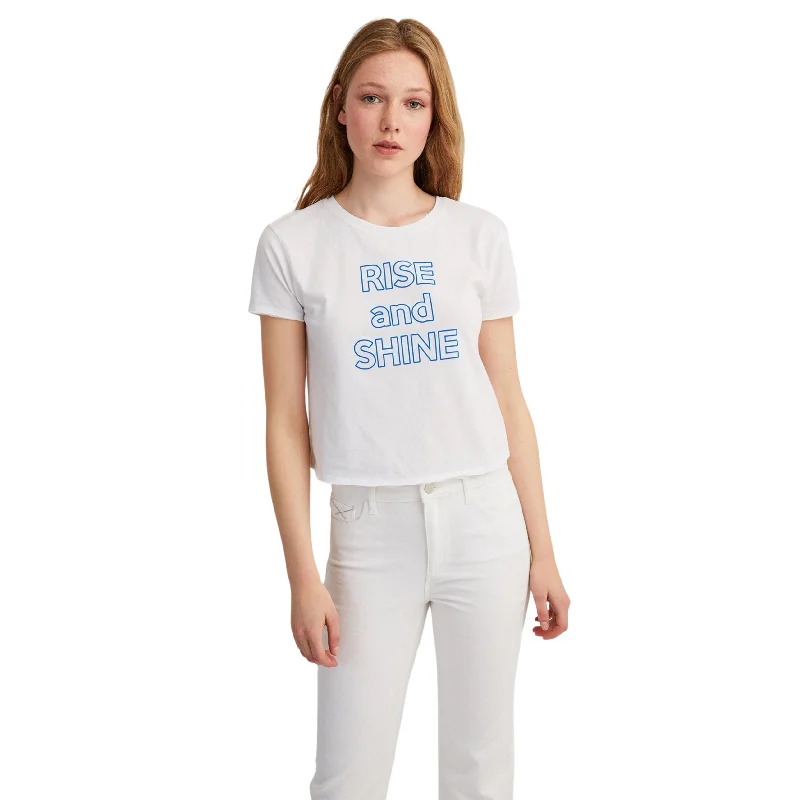 OXXO - Rise And Shine Printed Cropped T-Shirt