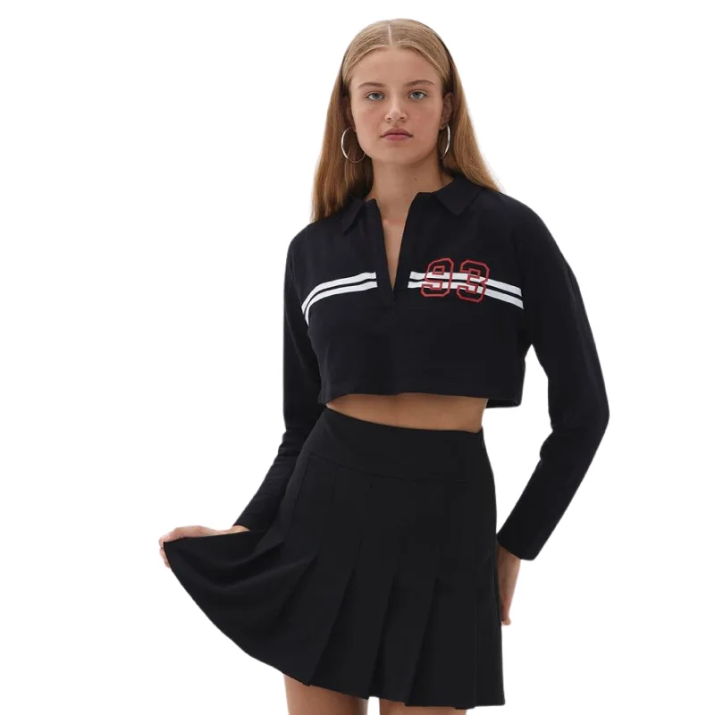 OXXO - Polo Neck Crop Sweatshirt