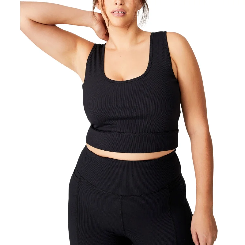 COTTON ON - Plus Size Active Rib Crop Tank Top