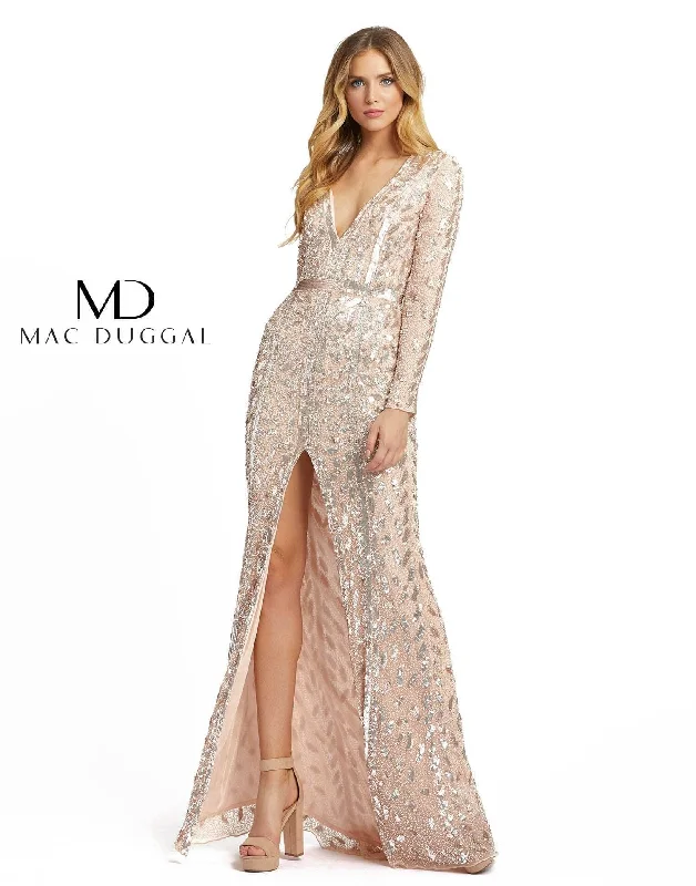 Mac Duggal 5002 Long Sleeve Formal Evening Trumpet Dress Sale