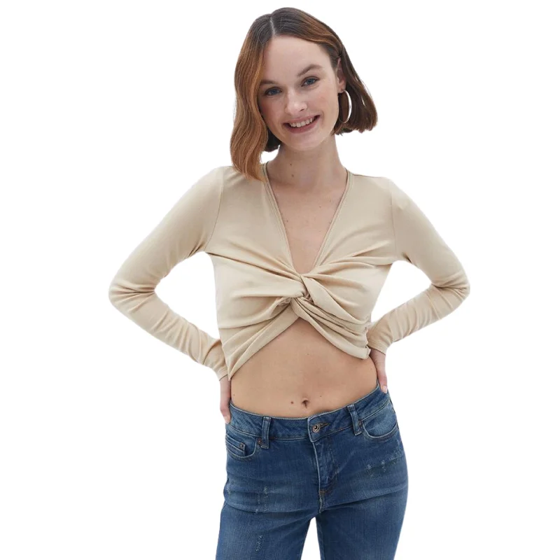 OXXO -  Crop Blouse with Twist Detail