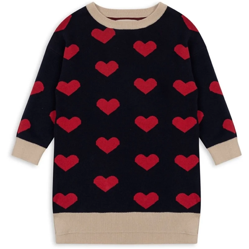 Konges Sløjd Navy Heart Lapis Knit Dress