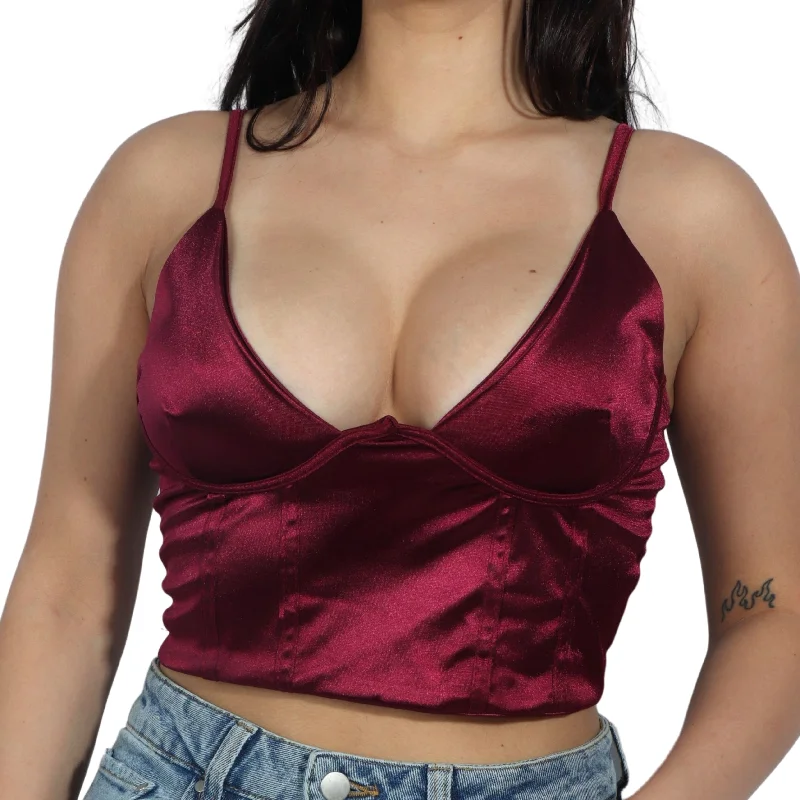 Satin Cropped Top