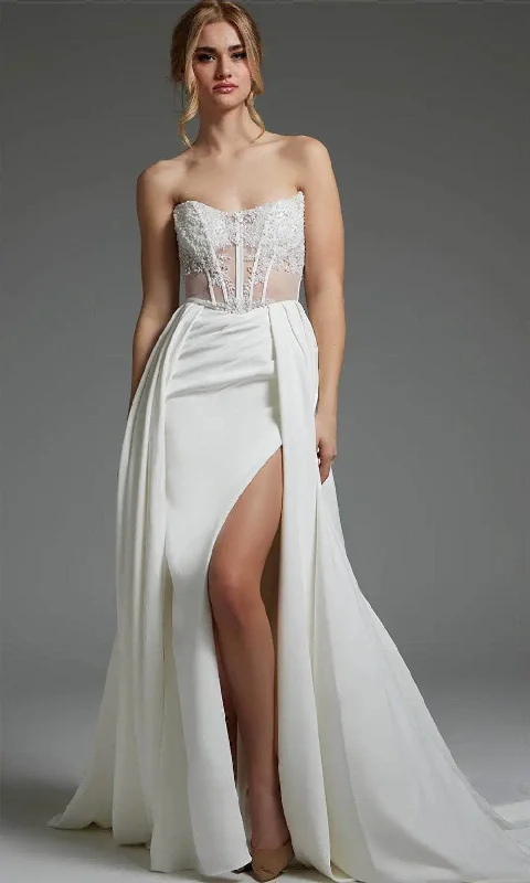 Jovani JB37128 - Illusion Corset Bridal Gown