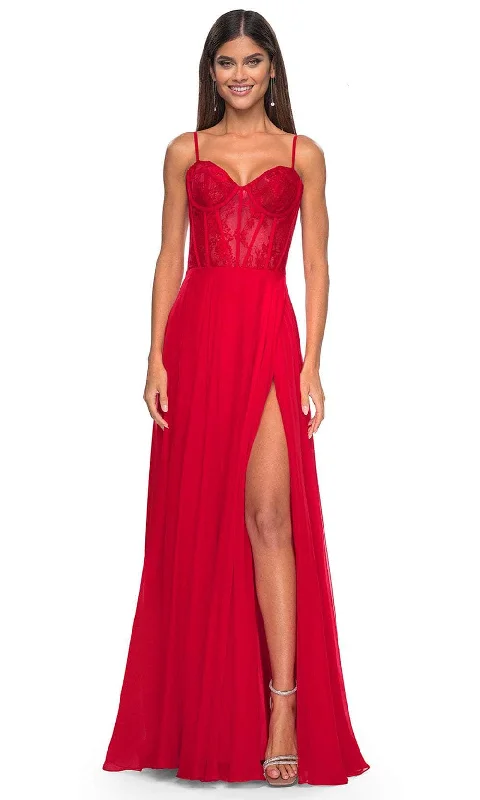 La Femme 32276 - Bustier High Slit Prom Dress