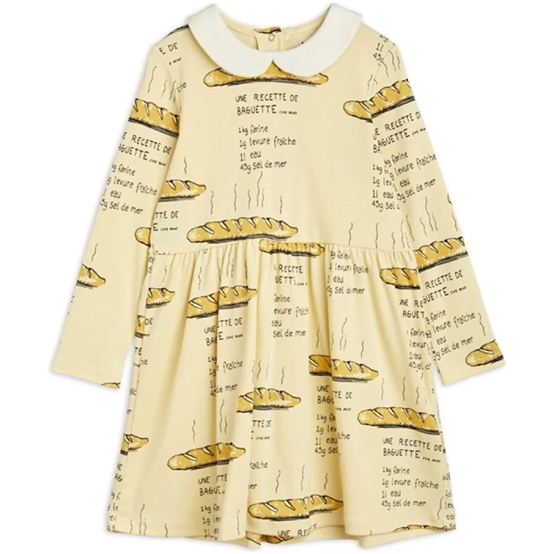 Mini Rodini Baguette Aop Ls Dress Yellow