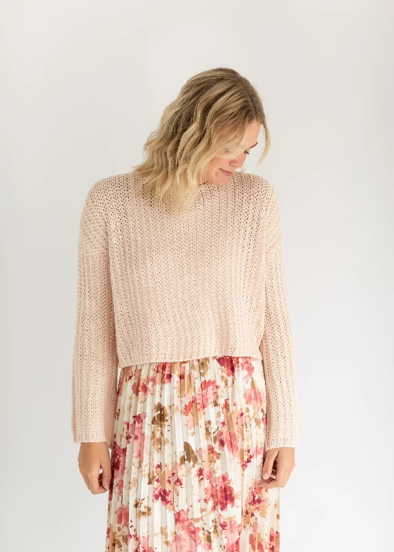 Ribbed Knit Blush Sweater