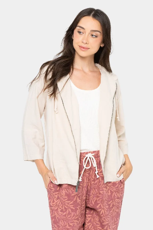 Boheme Zip Front Hooded Beach Jacket