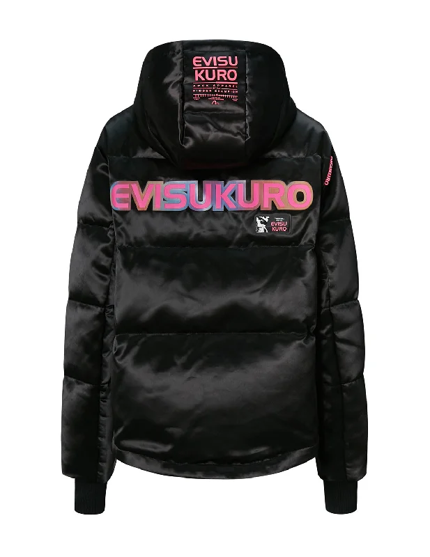 Gradient Logo Print Cropped Down Jacket