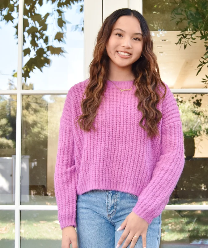 Self Contrast Women Fuchsia Darla Sweater