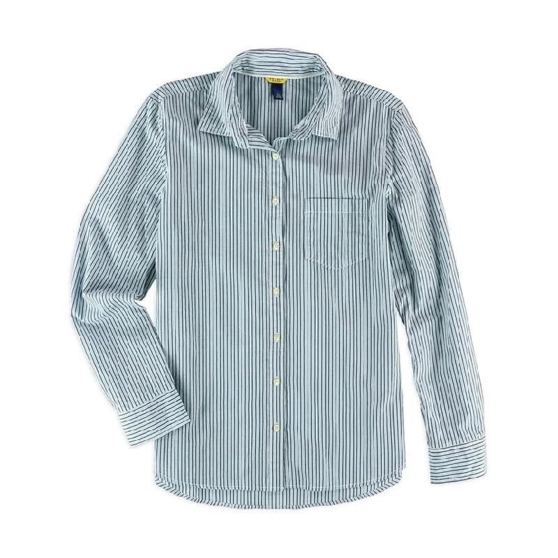 Aeropostale Womens Striped Pocket Button Up Shirt